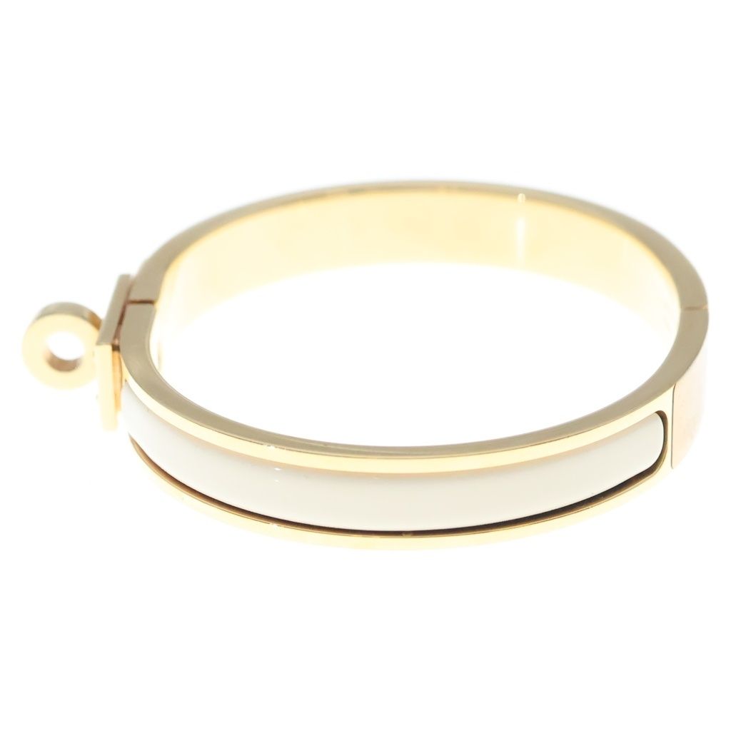 Hermes Bangle Mini Clic Kelly PM Cream Yellow Gold Metal Bracelet — view 4