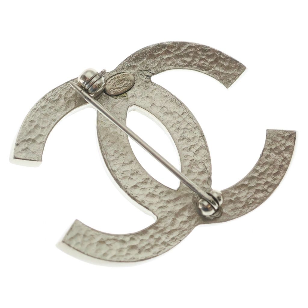Chanel CC Logo Brooch Pin Badge Rhinestone Pink Gold 05P — view 5