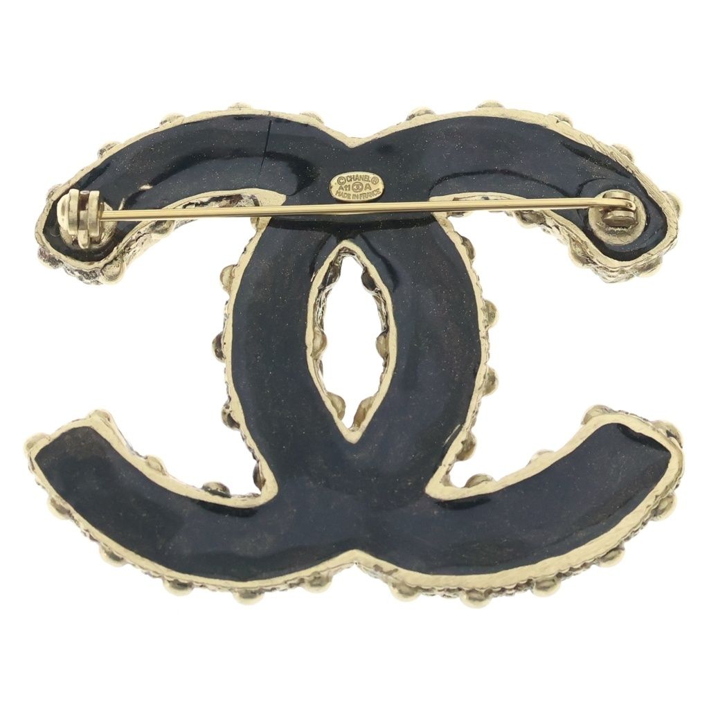 Chanel CC Logo Brooch Pin Badge Gold — view 2