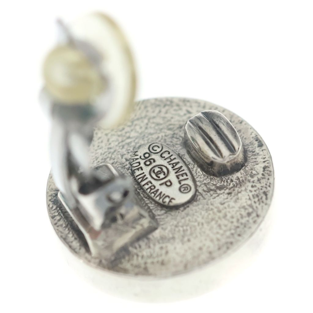 Chanel CC Logo Round Earrings Silver Gold 96P — view 5