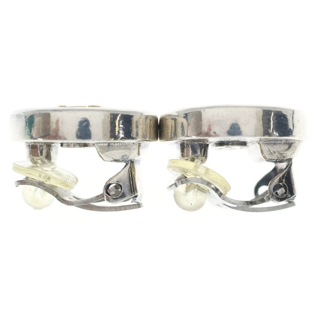 Chanel CC Logo Round Earrings Silver Gold 96P — view 4