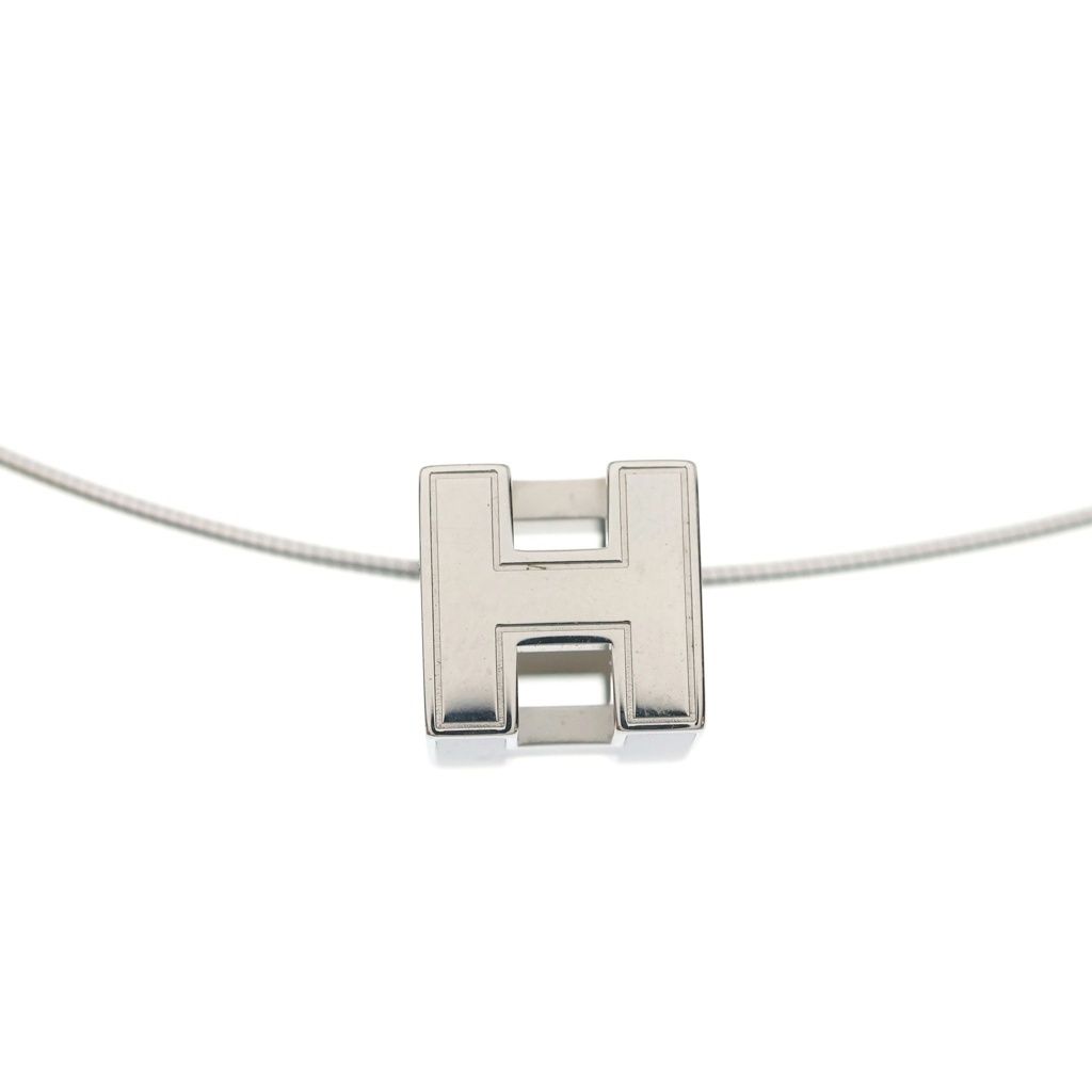 Hermes Cage D'h Cube Necklace Metal Silver Flack — view 3