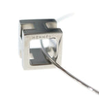 Hermes Cage D'h Cube Necklace Metal Silver Flack — view 6
