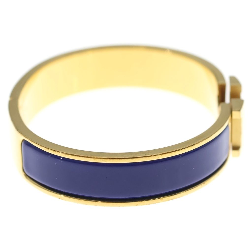 Hermes Clic H Clac PM Bangle Bracelet Gold Blue — view 3