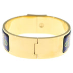 Hermes Clic Clac Bangle Bracelet Cloisonne Gold Blue — view 2