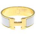 Hermes Clic H Clac GM Bangle Bracelet Gold White