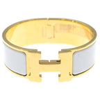 Hermes Clic H Clac GM Bangle Bracelet Gold White