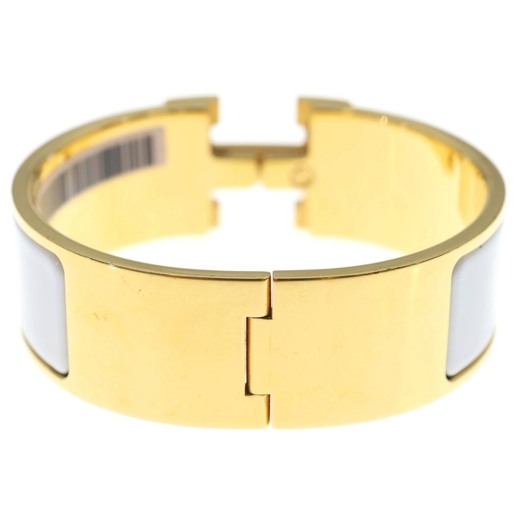 Hermes Clic H Clac GM Bangle Bracelet Gold White — view 2