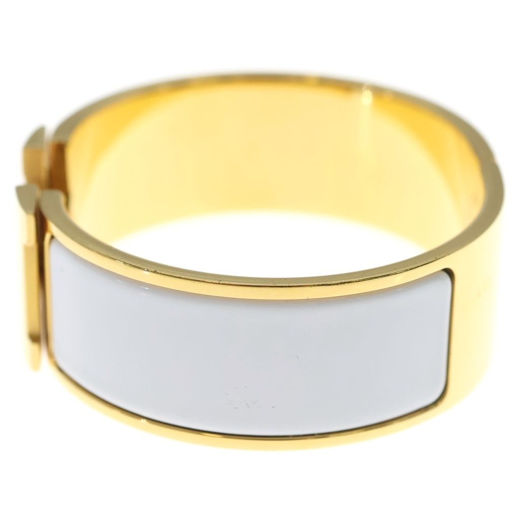Hermes Clic H Clac GM Bangle Bracelet Gold White — view 4