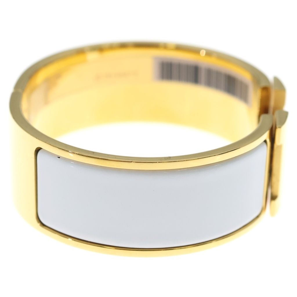 Hermes Clic H Clac GM Bangle Bracelet Gold White — view 3