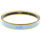 Hermes Enamel PM Caleche Bangle Gold Light Blue Bracelet