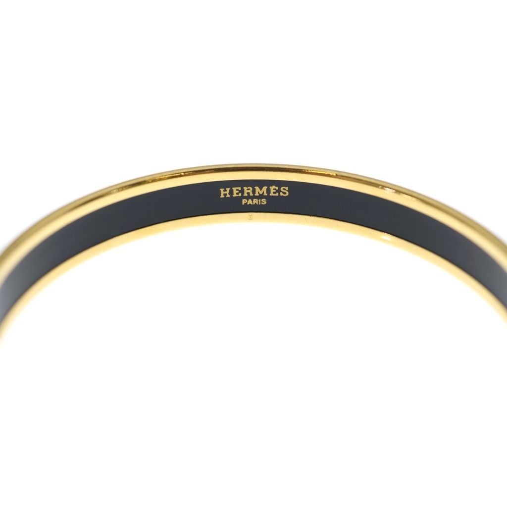 Hermes Enamel PM Caleche Bangle Gold Light Blue Bracelet — view 5