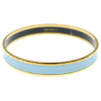 Hermes Enamel PM Caleche Bangle Gold Light Blue Bracelet — view 2