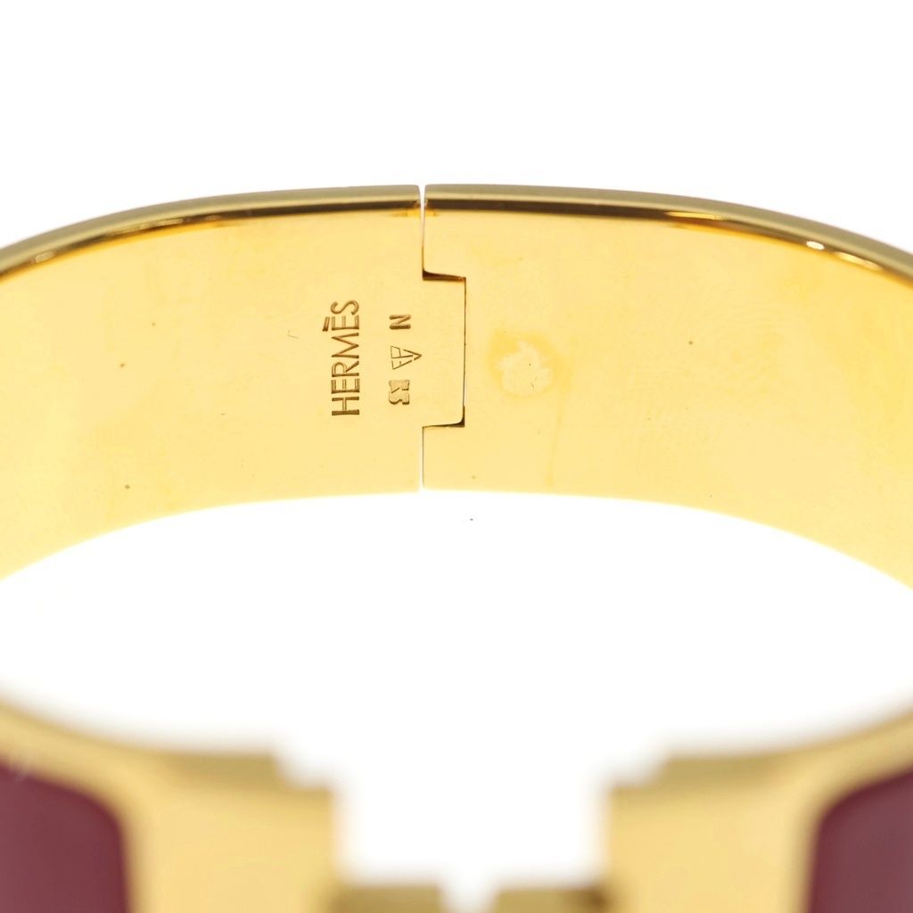 Hermes Clic H Clac GM Bangle Bracelet Gold Red — view 5
