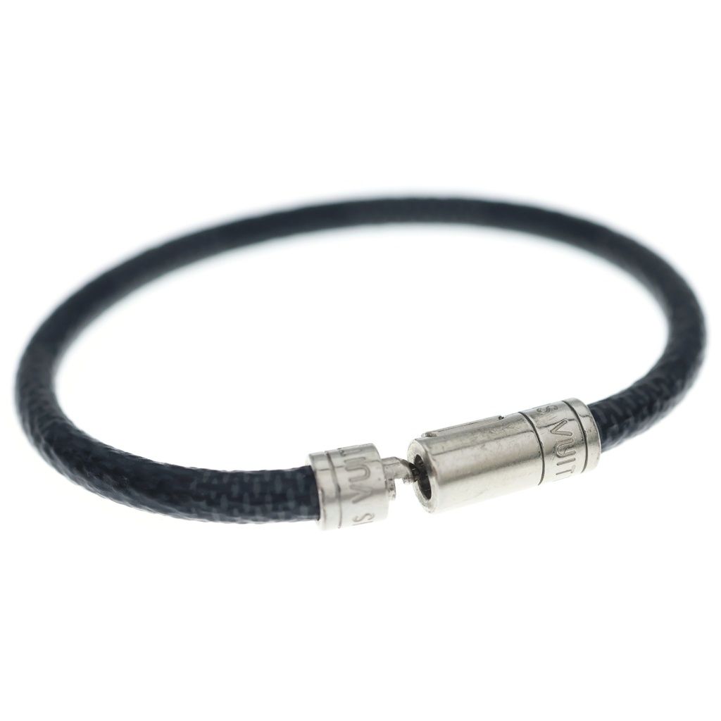 Louis Vuitton Damier Bracelet Keep It Black Silver — view 6
