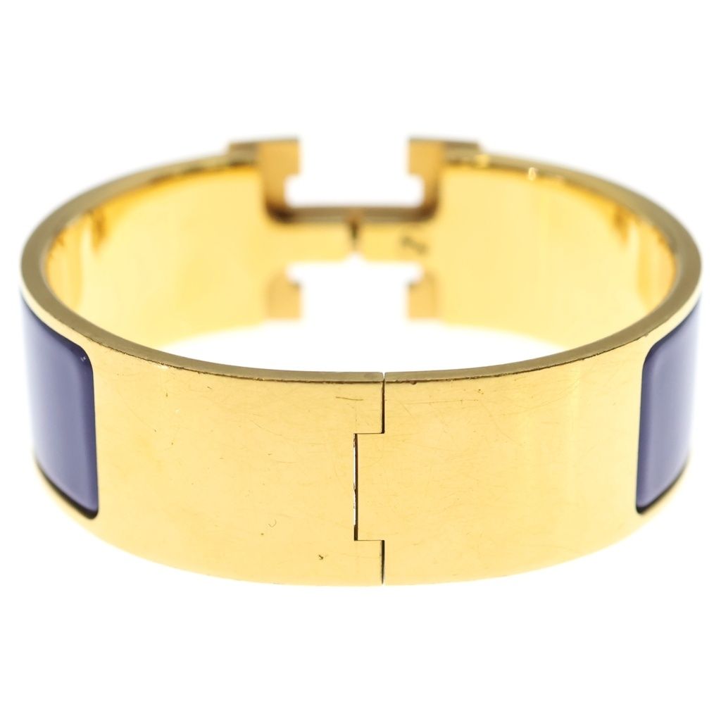 Hermes Clic H Clac GM Bangle Bracelet Gold Blue — view 2