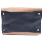 Prada Triangle Logo 2-Way Shoulder Bag Leather Black Brown — view 4