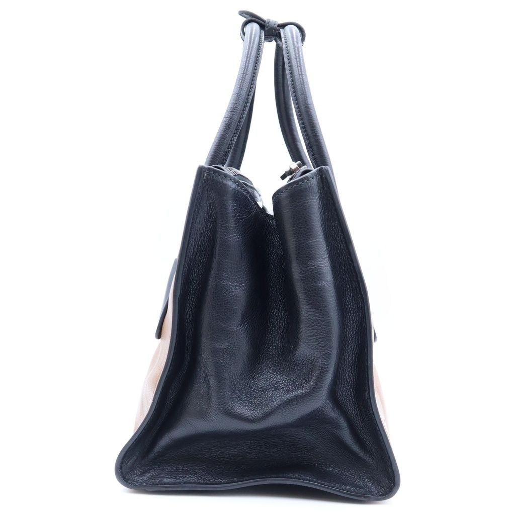 Prada Triangle Logo 2-Way Shoulder Bag Leather Black Brown — view 3