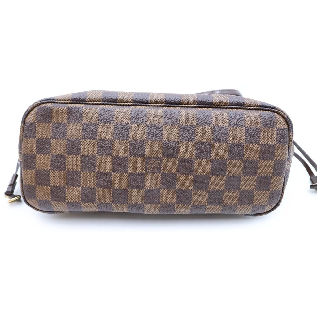 Louis Vuitton Damier Neverfull PM Tote Bag Brown Leather — view 4