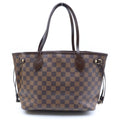 Louis Vuitton Damier Neverfull PM Tote Bag Brown Leather