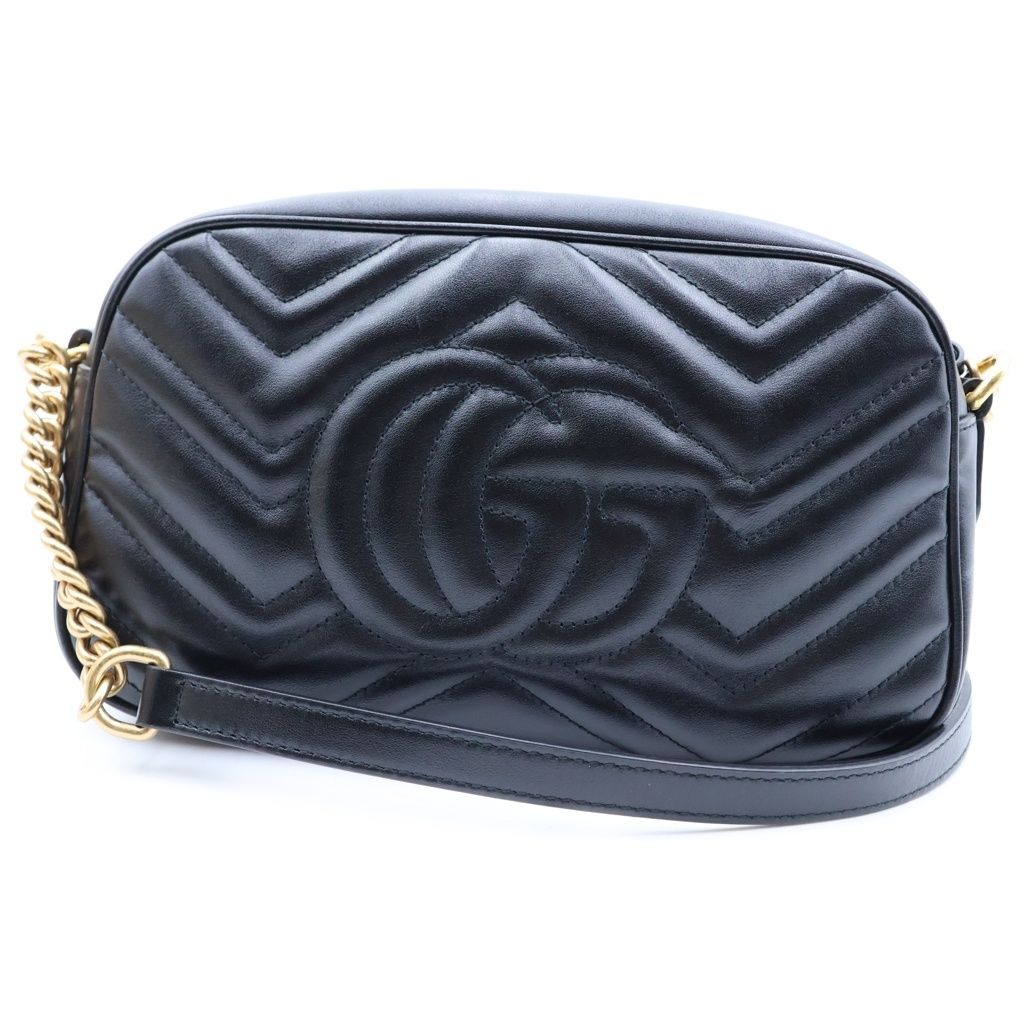 Gucci GG Marmont Chain Shoulder Bag Leather Black — view 2