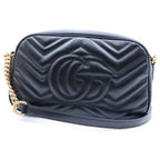 Gucci GG Marmont Chain Shoulder Bag Leather Black — view 2