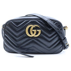 Gucci GG Marmont Chain Shoulder Bag Leather Black