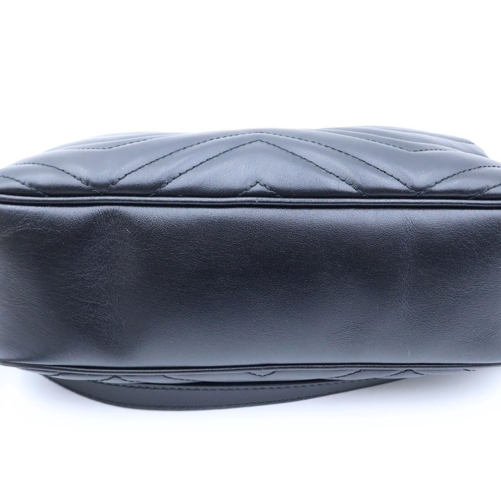 Gucci GG Marmont Chain Shoulder Bag Leather Black — view 4