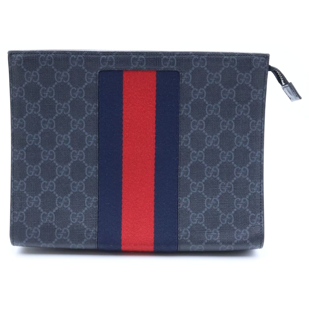 Gucci GG Supreme Clutch Leather Black