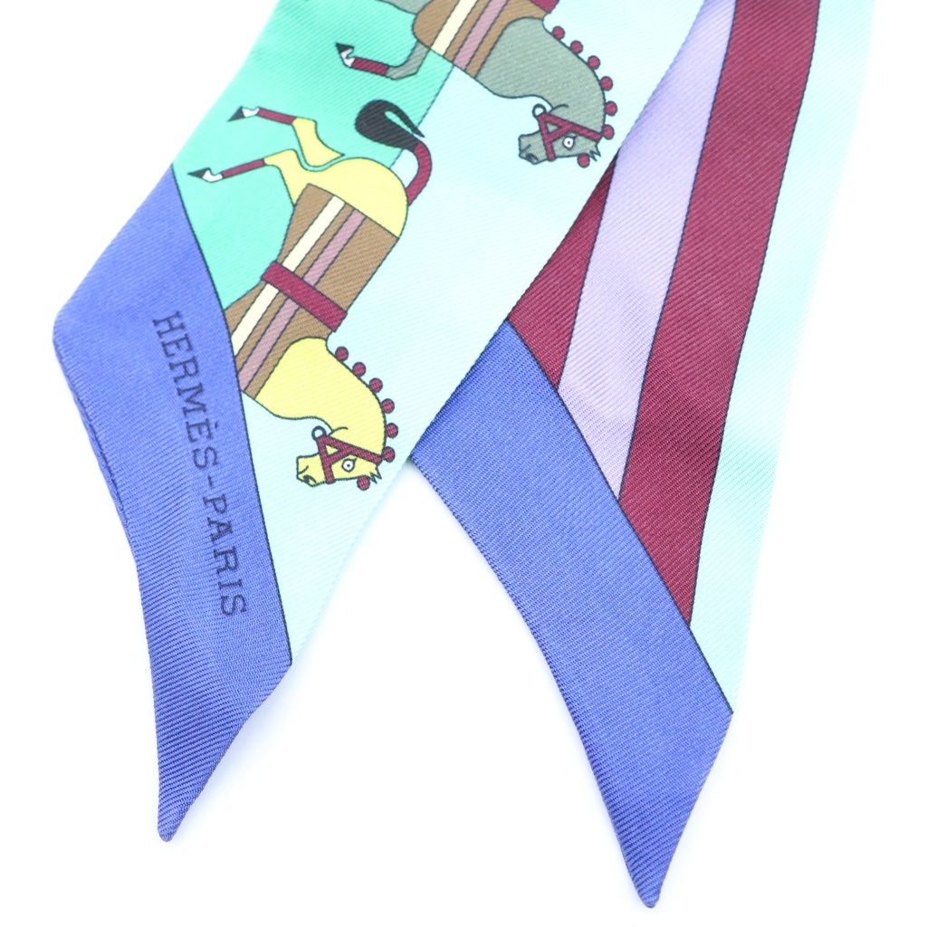Hermes Rocabar Twilly Carre Green Scarf — view 2
