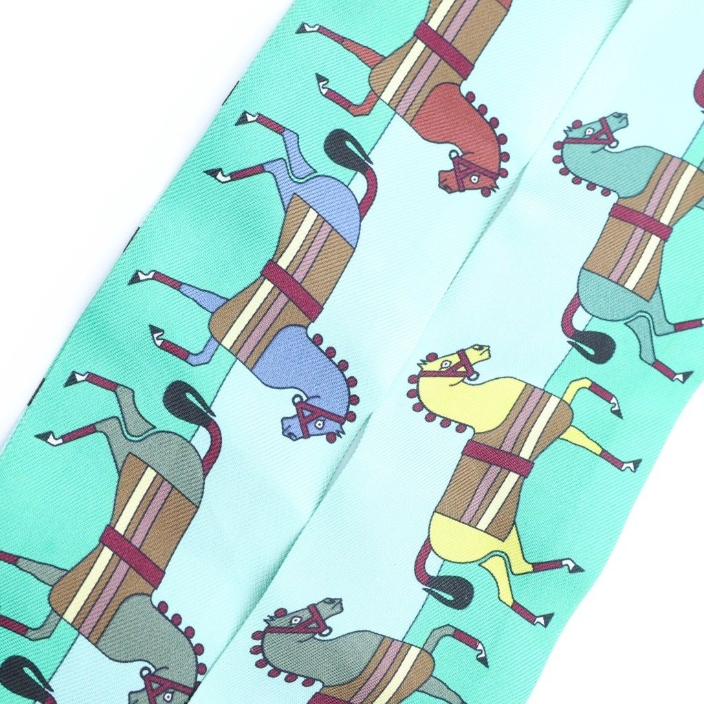 Hermes Rocabar Twilly Carre Green Scarf — view 5