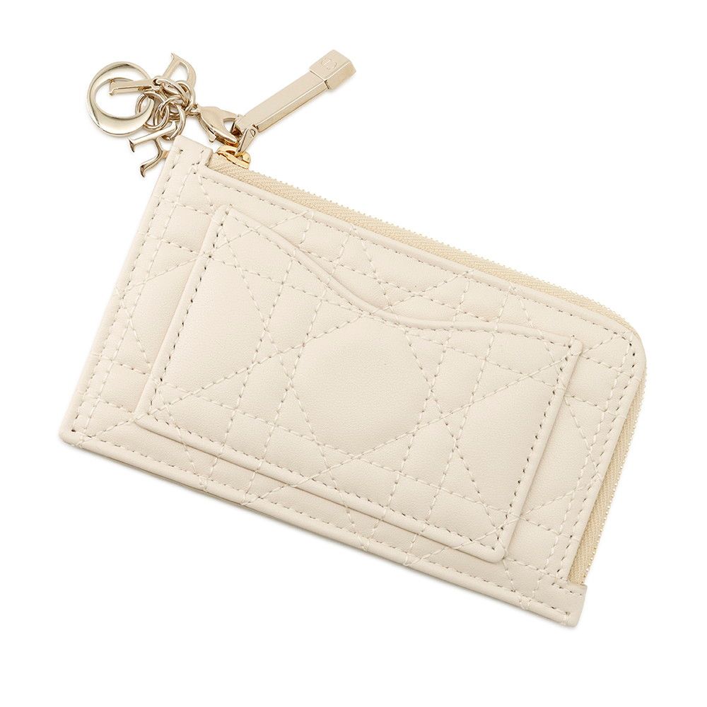 Dior Card Case Lady Cosmos Zip Cannage Lambskin