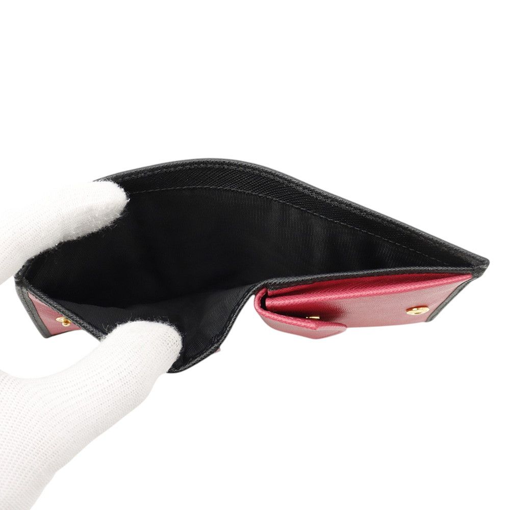 Prada Bifold Wallet Saffiano Multicolor Compact Black — view 5