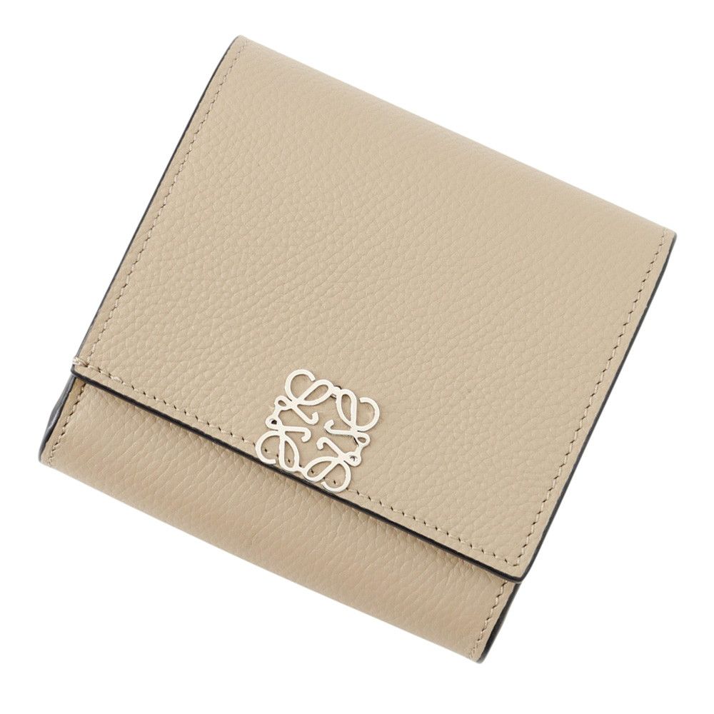 Loewe Bifold Wallet Anagram Compact Flap Pebble Grain Calf Leather