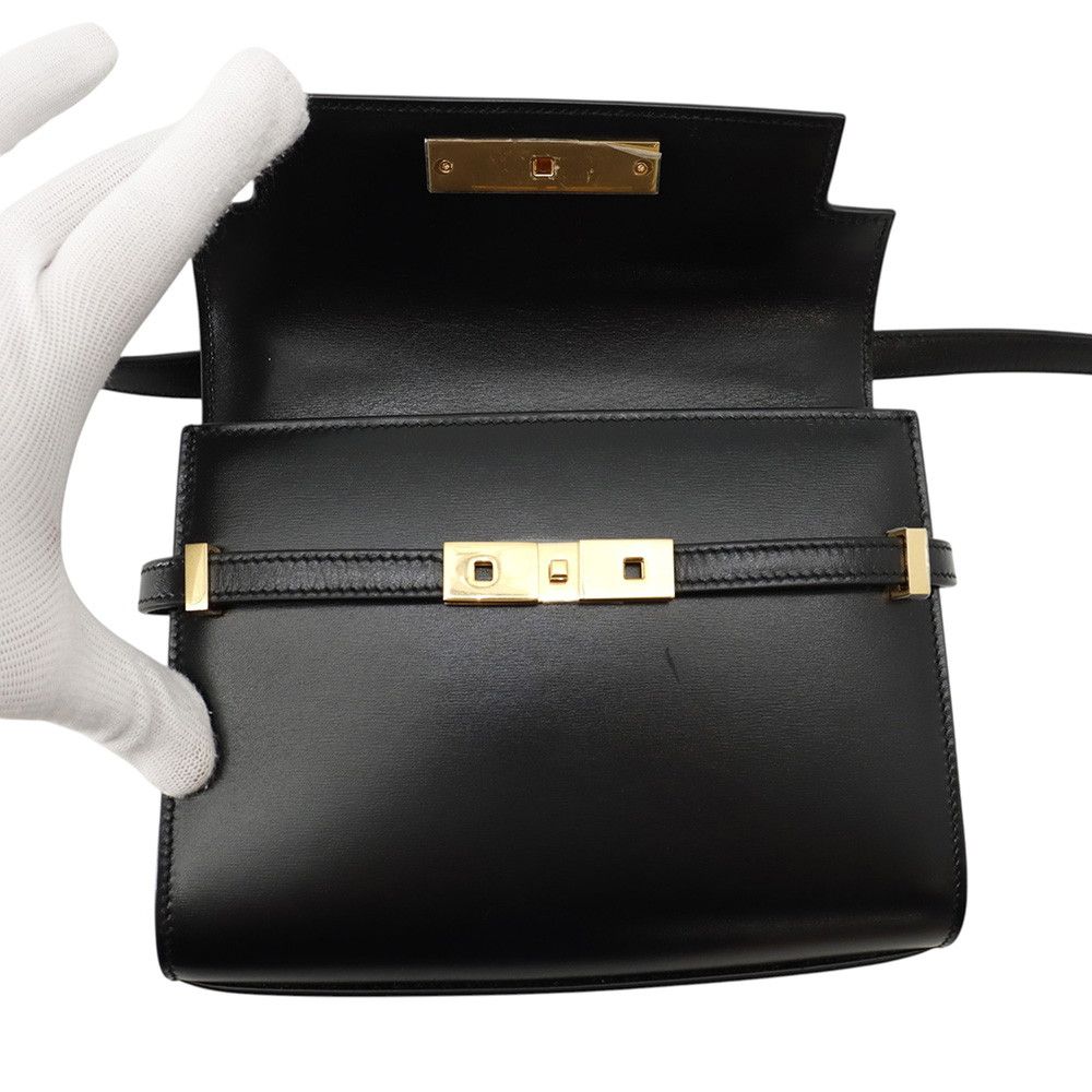 Saint Laurent Paris Shoulder Bag Manhattan Mini Leather Black — view 5