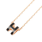 Hermes Necklace Mini Pop H Black Pink Gold — view 3