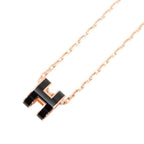 Hermes Necklace Mini Pop H Black Pink Gold