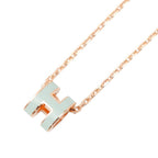 Hermes Necklace Mini Pop H Vert Peppermint Pink Gold