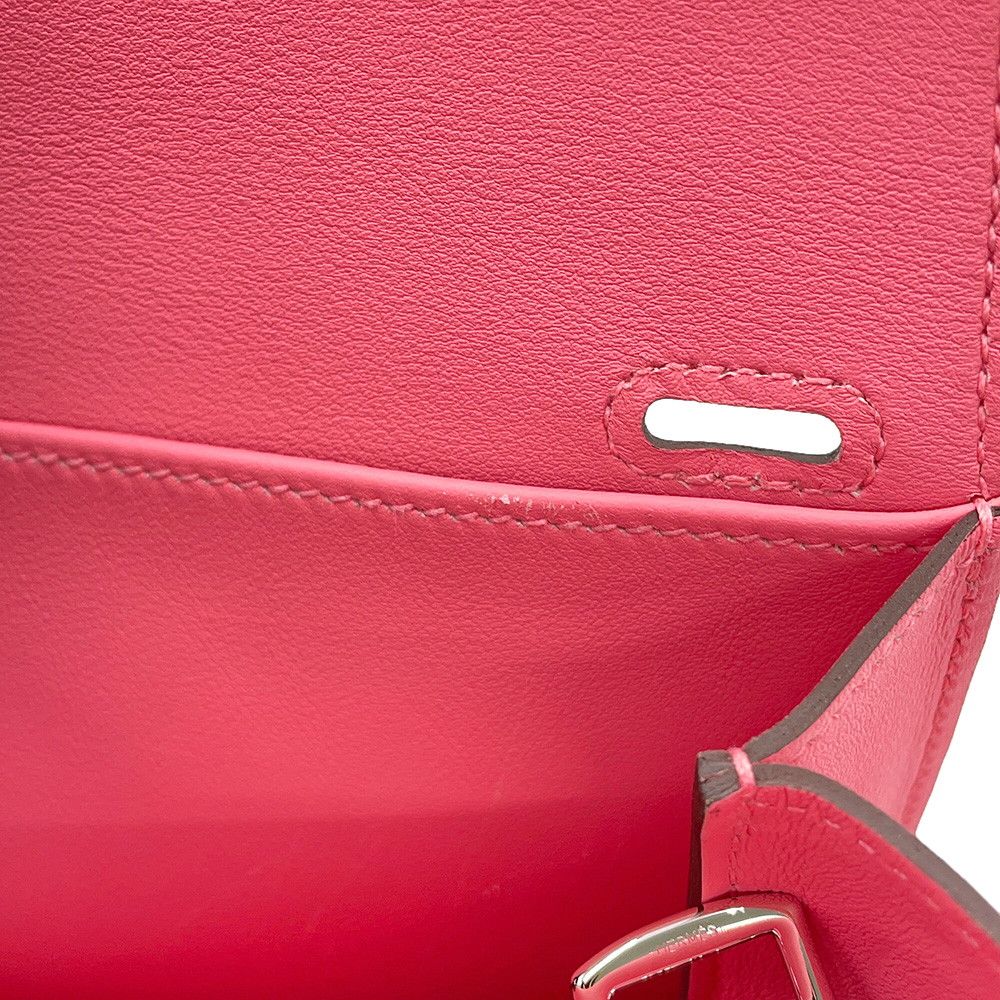 Hermes Handbag Halzan Mini Rose Azare Silver Swift 2-Way — view 8