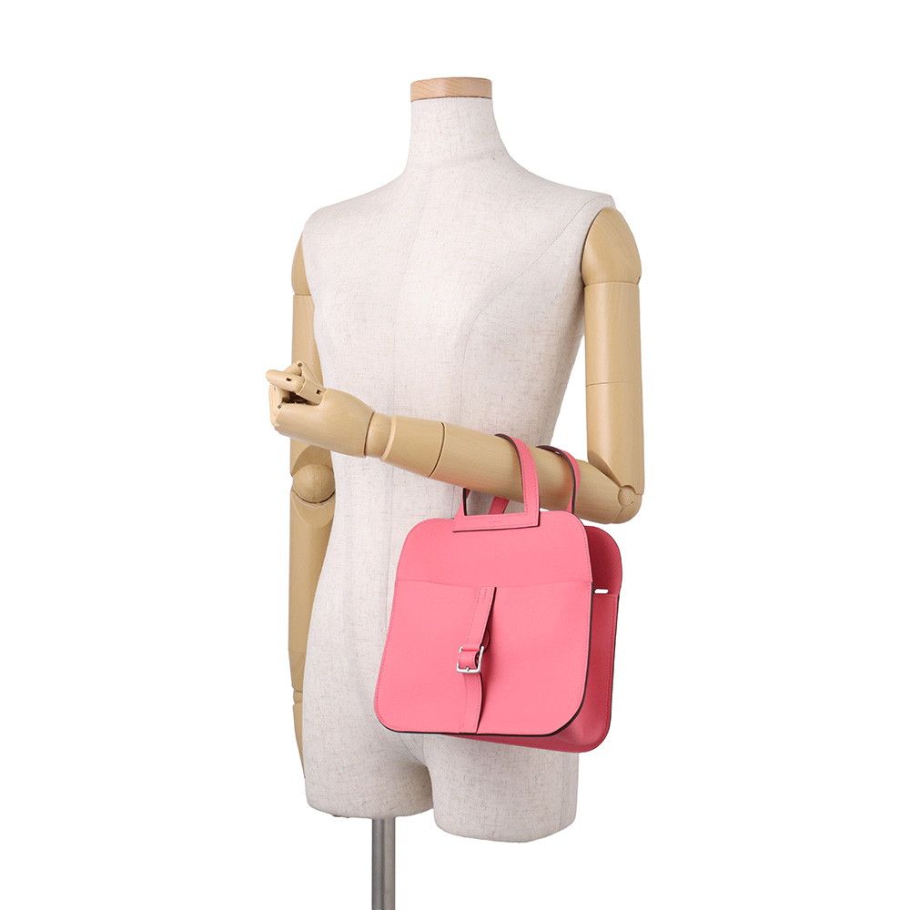 Hermes Handbag Halzan Mini Rose Azare Silver Swift 2-Way — view 4