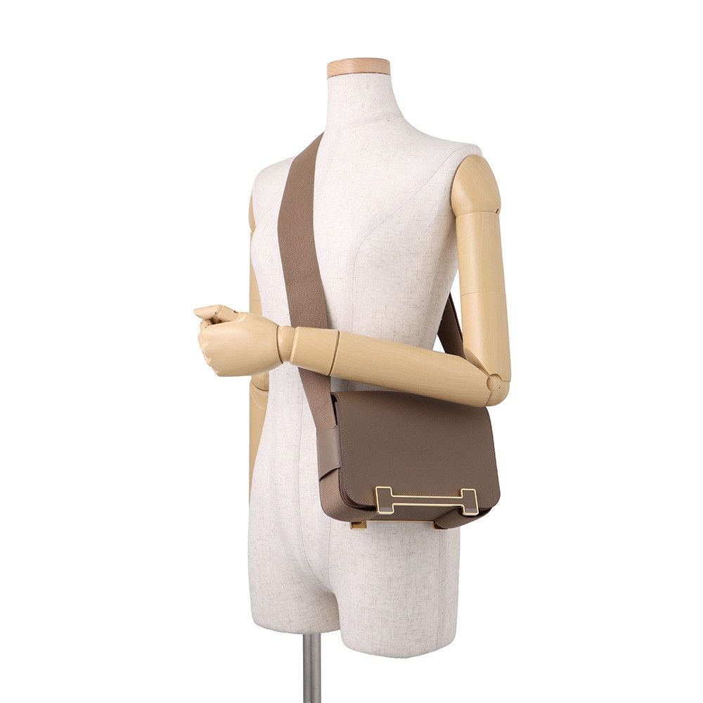 Hermes Shoulder Bag Geta Etoupe Gold Chevre Mysore — view 4