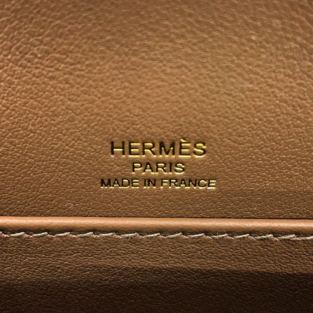 Hermes Shoulder Bag Geta Etoupe Gold Chevre Mysore — view 6