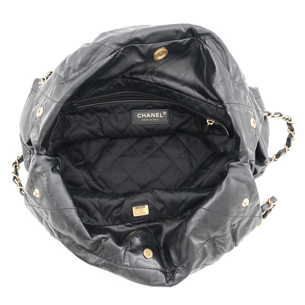 Chanel Handbag Quilted Chanel 22 Double Pocket Small Calfskin Black — view 5