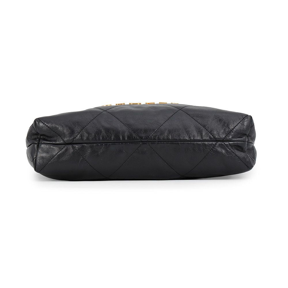 Chanel Handbag Quilted Chanel 22 Double Pocket Small Calfskin Black — view 3
