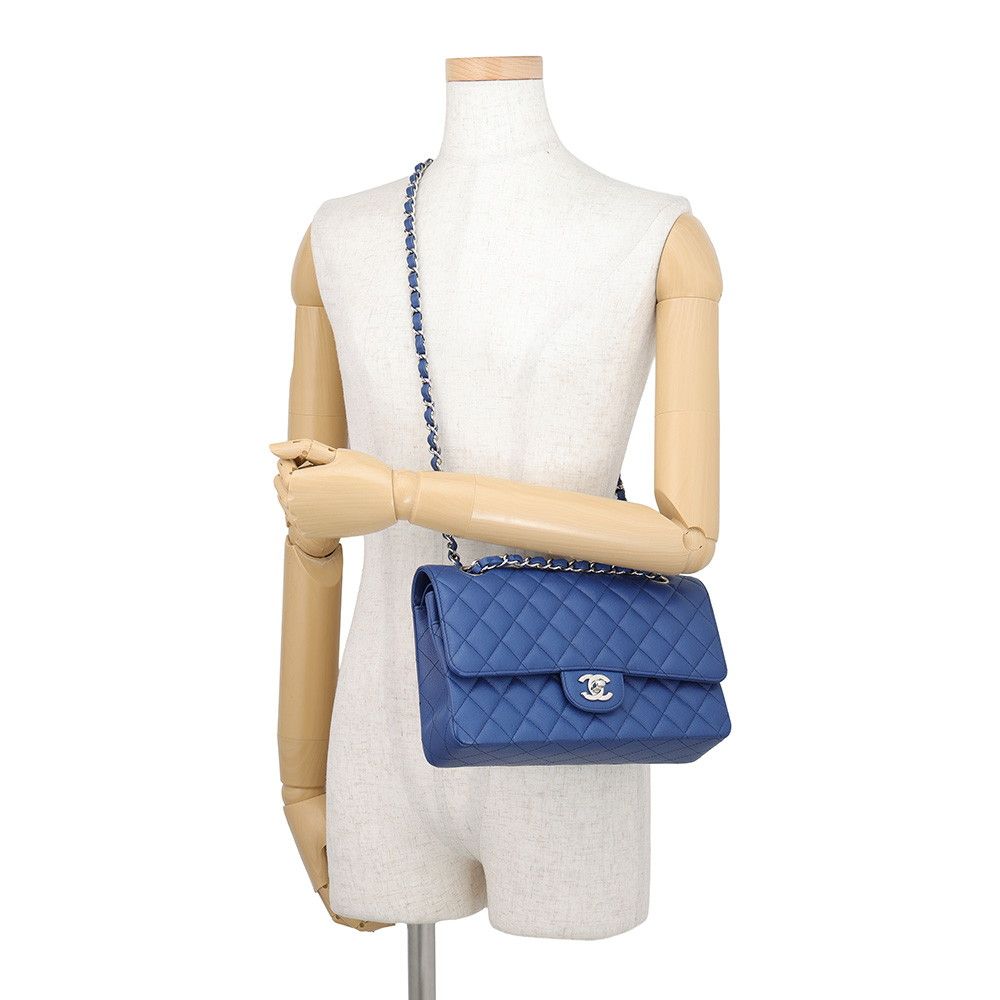 Chanel Chain Shoulder Bag Quilted 25 CC Logo Double Caviar Leather — view 5