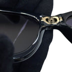 Chanel Sunglasses Foldable Quilted Logo Square Shape Eyewear Black — view 8