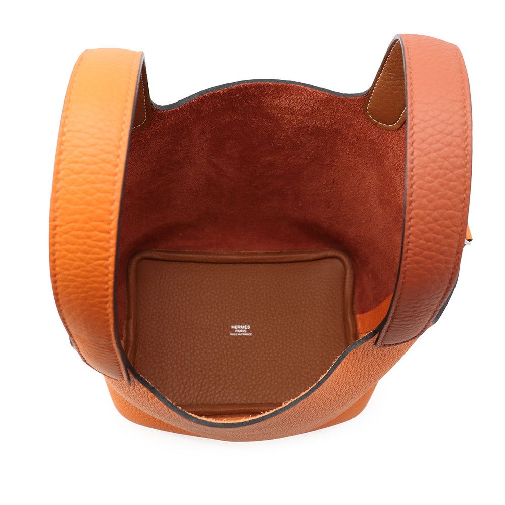 Hermes Picotin Lock PM Casaque Orange Cuible Gold Silver Taurillon Clemence — view 5