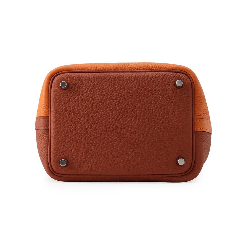 Hermes Picotin Lock PM Casaque Orange Cuible Gold Silver Taurillon Clemence — view 3