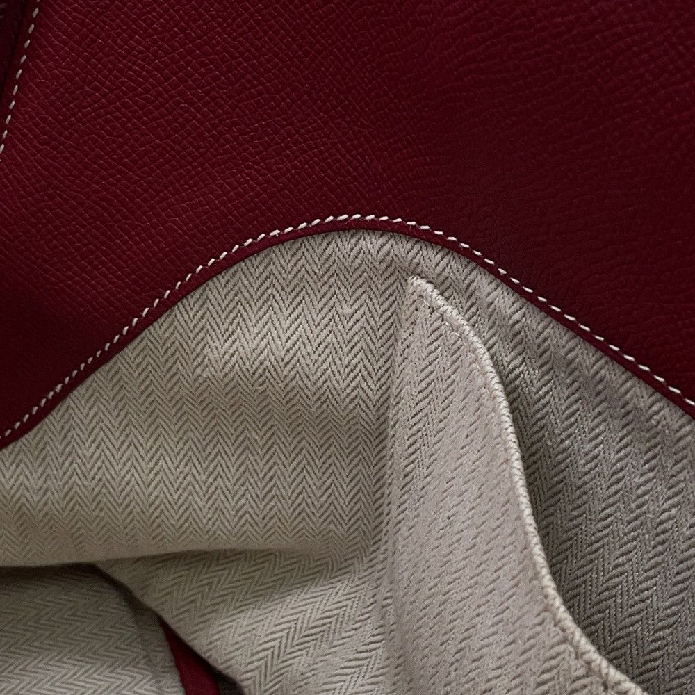 Hermes Handbag Bo Relax 35 Rouge Ash Silver Epsom Souple — view 8