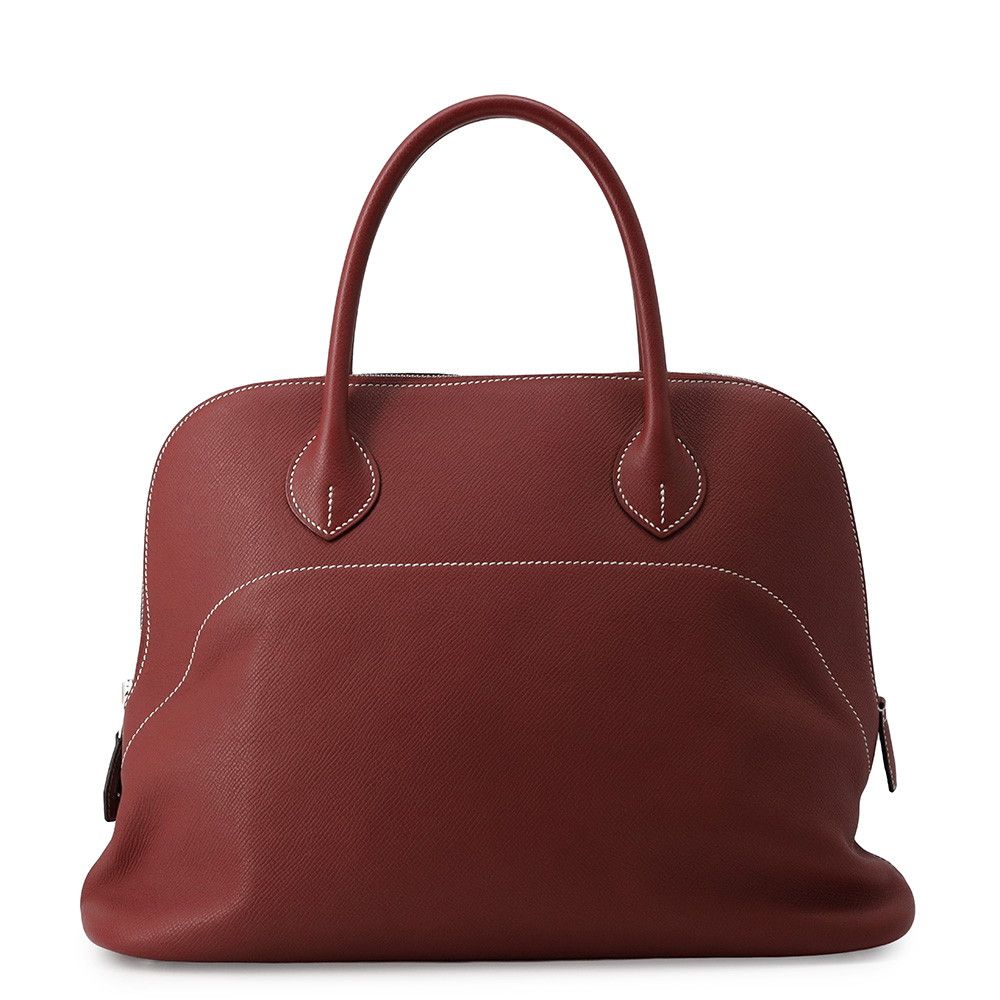 Hermes Handbag Bo Relax 35 Rouge Ash Silver Epsom Souple